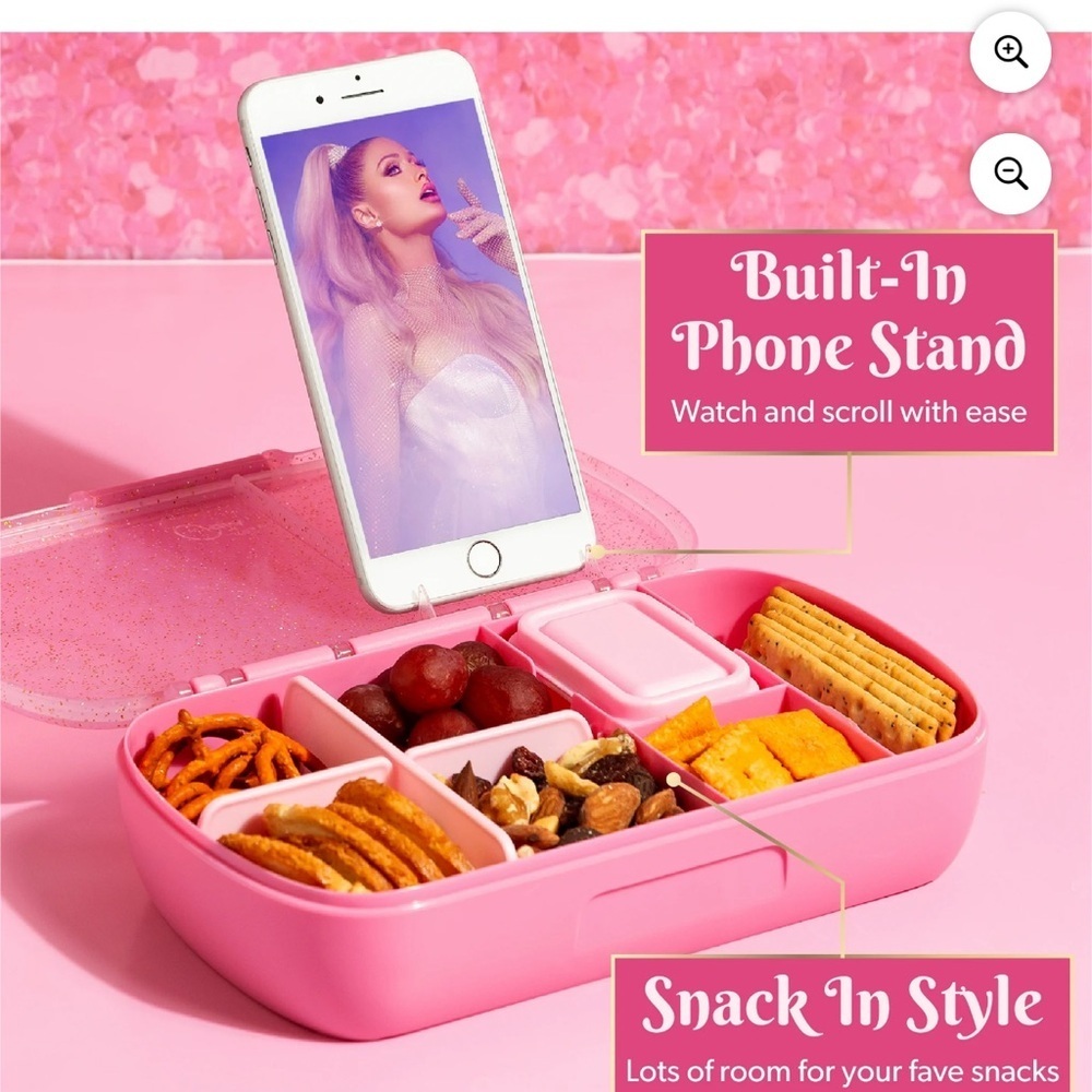 Paris Hilton Dark Pink Version Bento Snack Box Lunchbox & Gift With Purchase - Picture 12 of 13